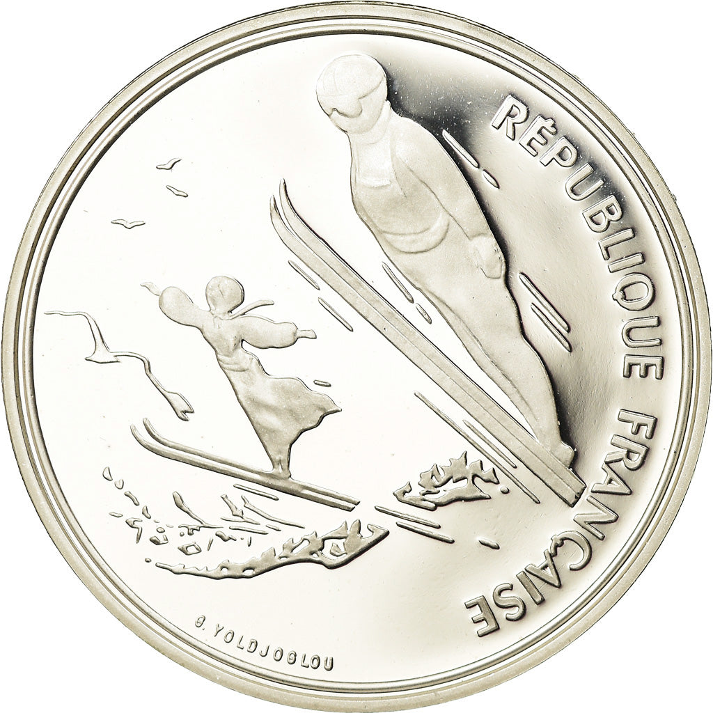 Coin, France, albertville 92, 100 Francs, 1991, Proof, MS(63), Silver, KM:995