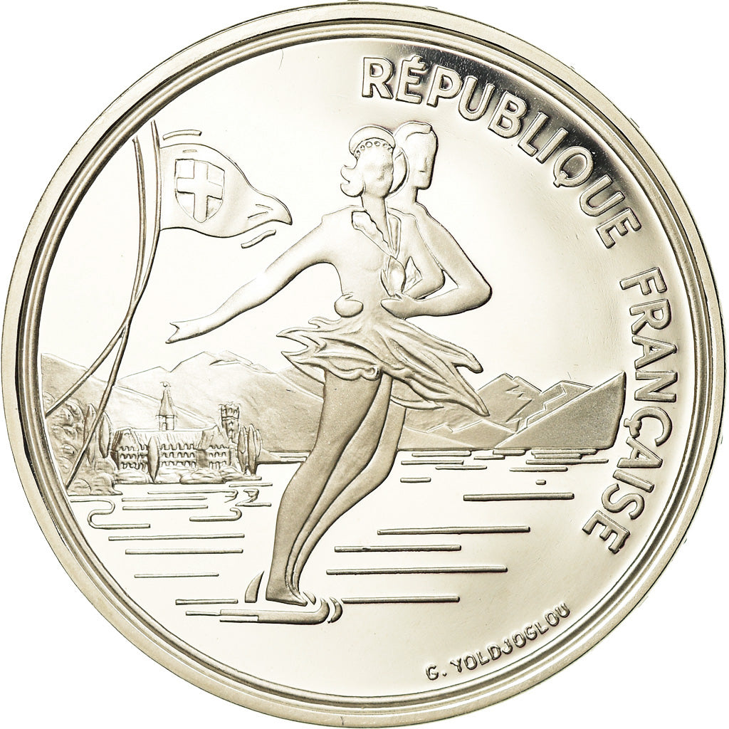 Moneta, Francia, albertville 92, 100 Francs, 1989, Proof, SPL, Argento, KM:972