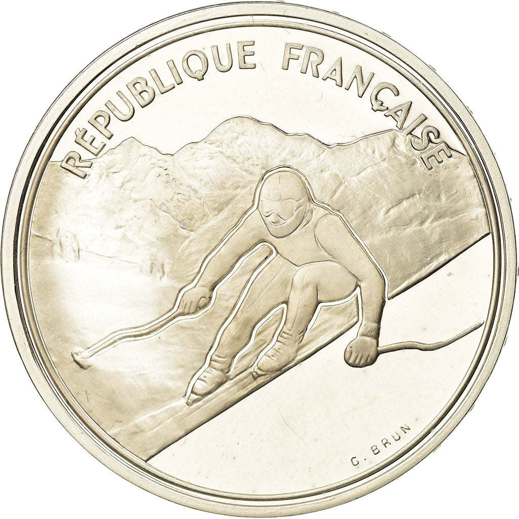 Munten, Frankrijk, albertville 92, 100 Francs, 1989, Proof, UNC-, Zilver