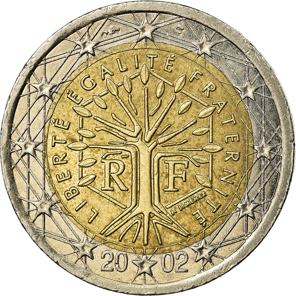 France, 2 Euro, 2002, EF(40-45), Bi-Metallic, Gadoury:8., KM:1289