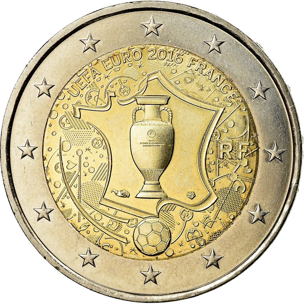 Francia, 2 Euro, UEFA Euro, 2016, SC, Bimetálico, Gadoury:23