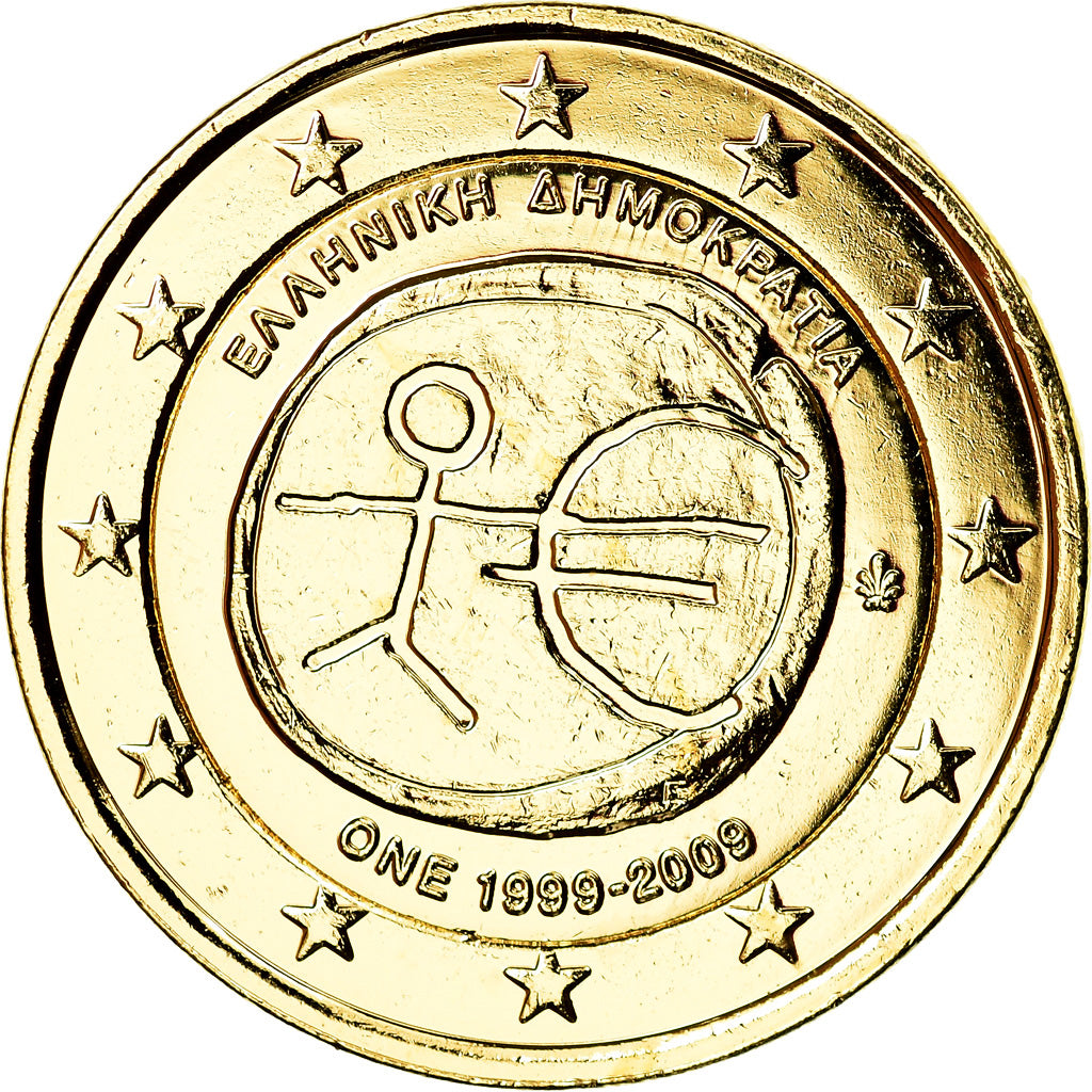 Grecia, 2 Euro, EMU, 2009, SC, Gold plated
