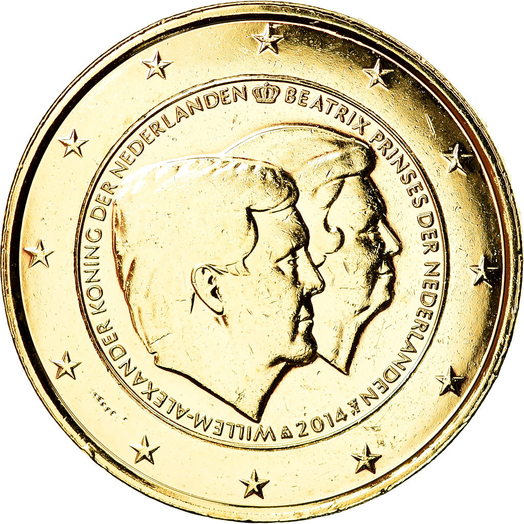 Países Bajos, 2 Euro, 2014, SC, Gold plated
