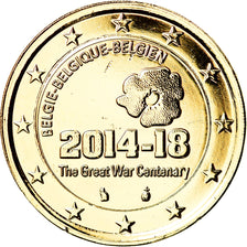Belgium, 2 Euro, The Great War Centenary, 2014, MS(63), Gold plated