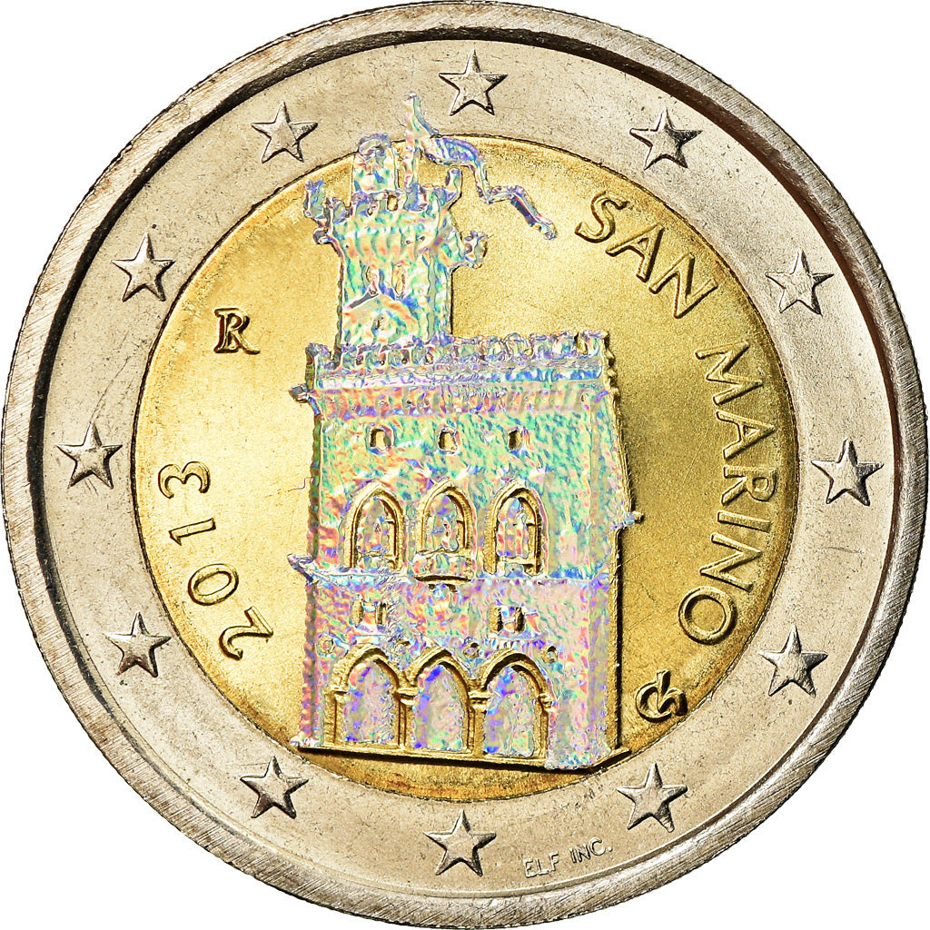 San Marino, 2 Euro, 2013, Hologramme, MS(63), Bi-Metallic, KM:486