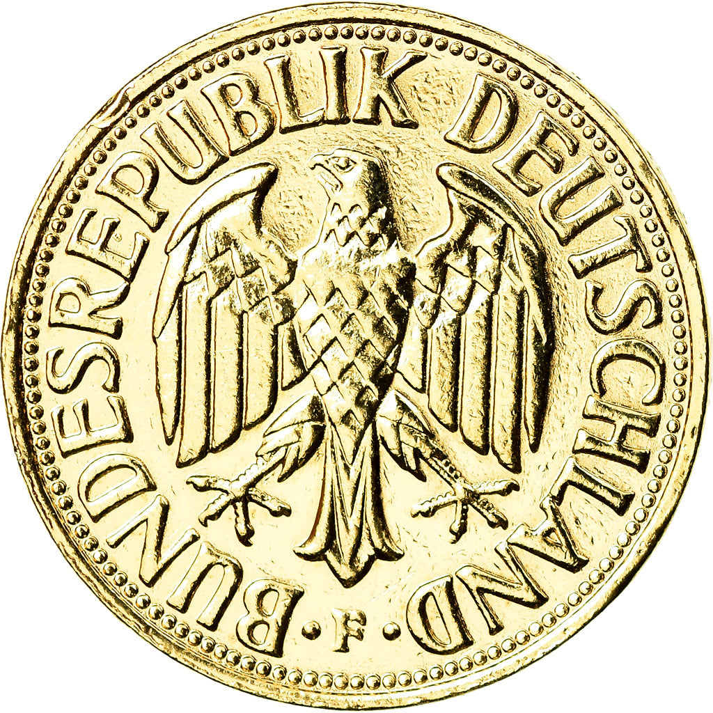 Coin, GERMANY - FEDERAL REPUBLIC, Mark, 1957, Stuttgart, MS(63), Gold plated