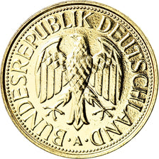 Coin, GERMANY - FEDERAL REPUBLIC, Mark, 1990, Berlin, MS(63), Gold plated