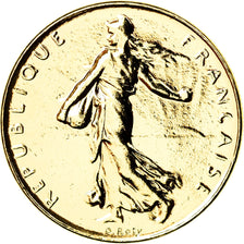 Coin, France, Franc, 1999, MS(63), Gold plated