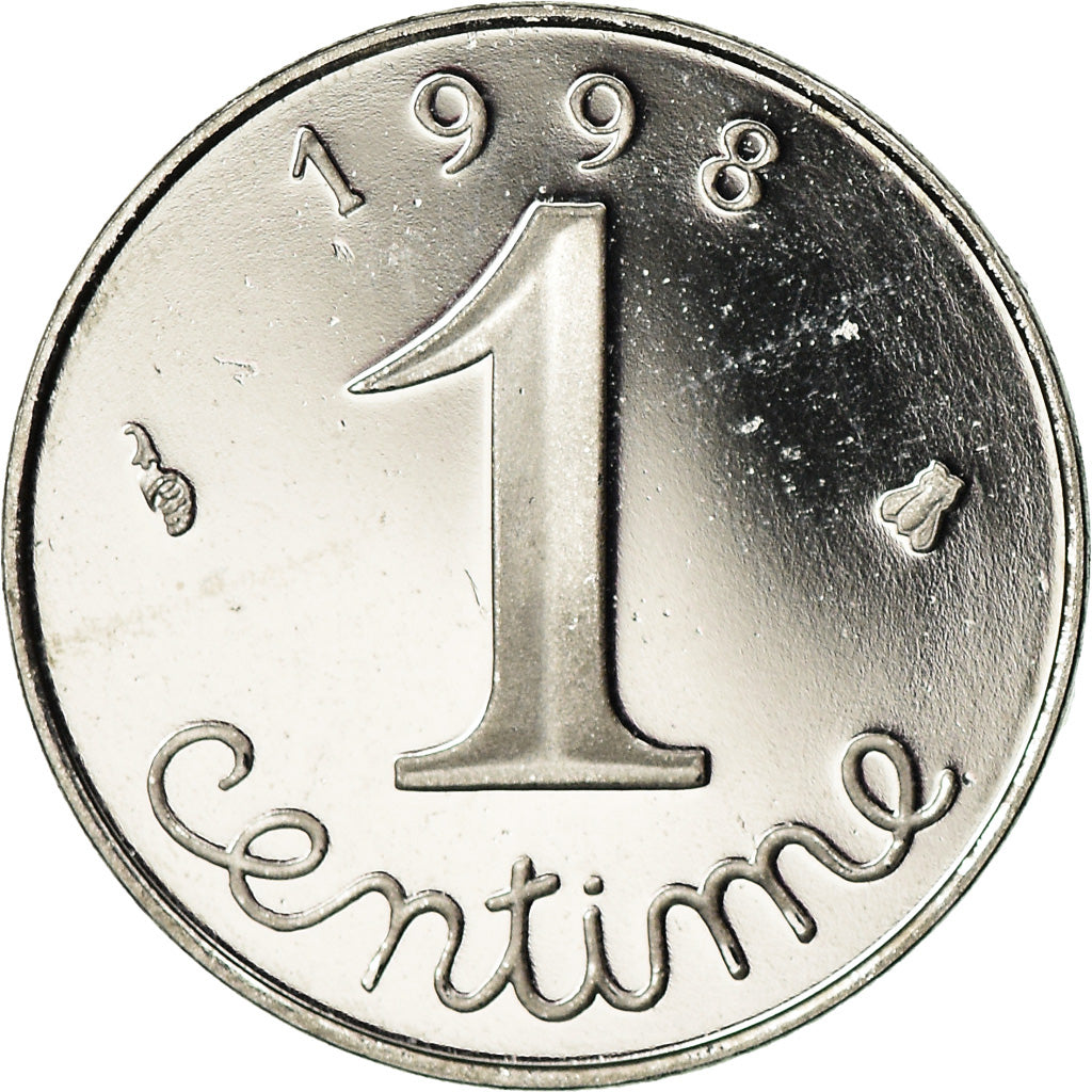 Moneda, Francia, Épi, Centime, 1998, Paris, Proof, FDC, Acero inoxidable