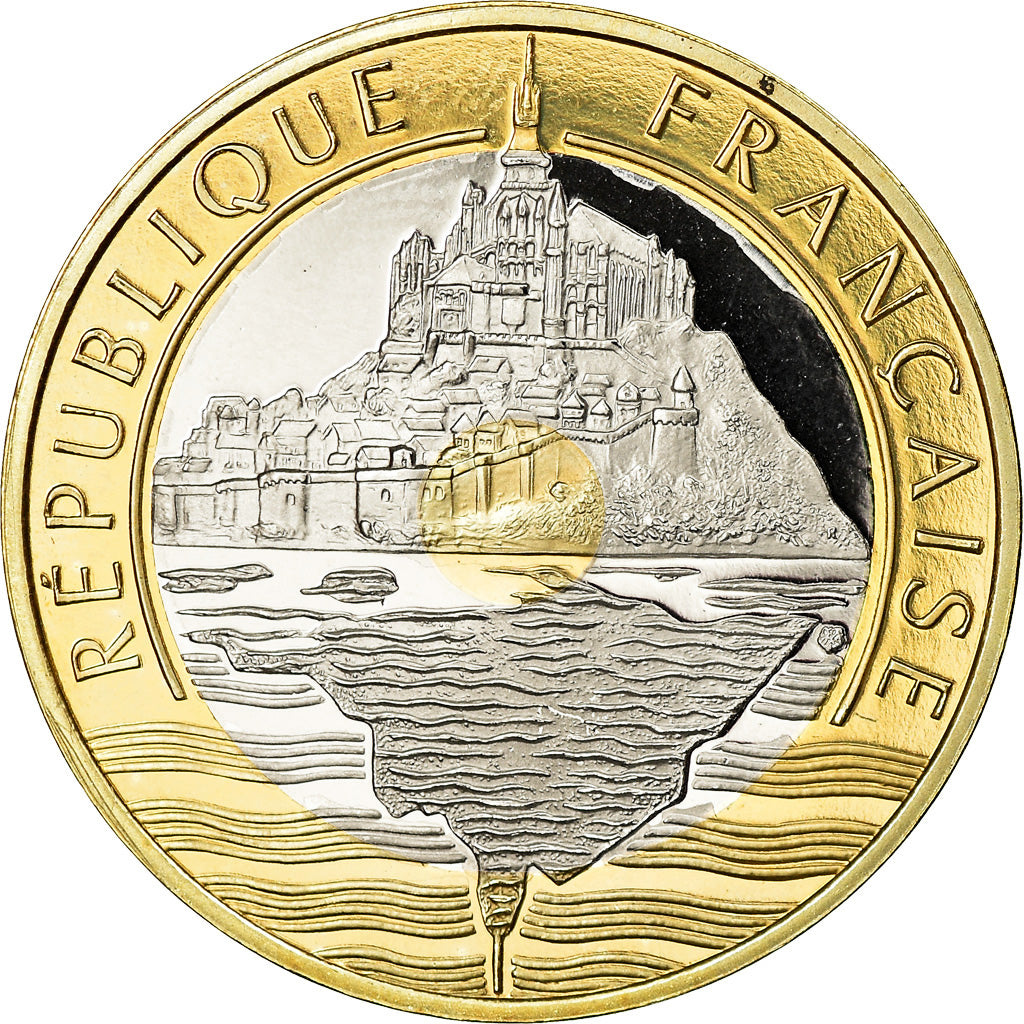 Moeda, França, Mont Saint Michel, 20 Francs, 1998, Paris, Proof, MS(65-70)