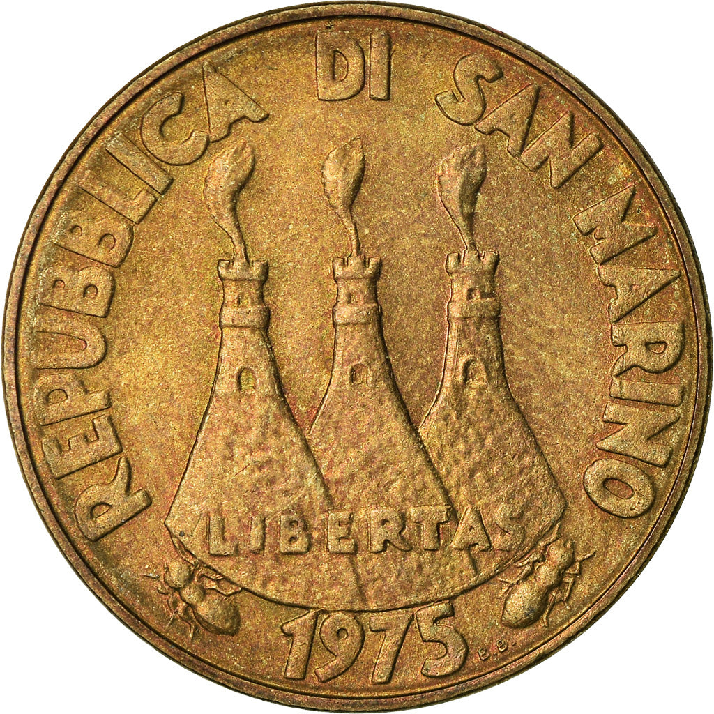Moneta, San Marino, 20 Lire, 1975, BB, Alluminio-bronzo, KM:44