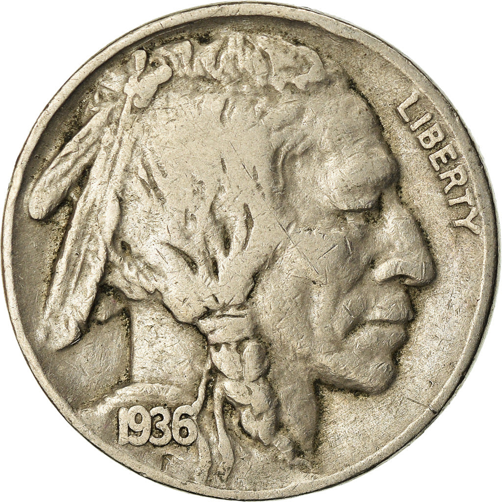 Münze, Vereinigte Staaten, Buffalo Nickel, 5 Cents, 1936, U.S. Mint