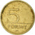 Moneta, Węgry, 5 Forint, 1996, Budapest, EF(40-45), Mosiądz niklowy, KM:694