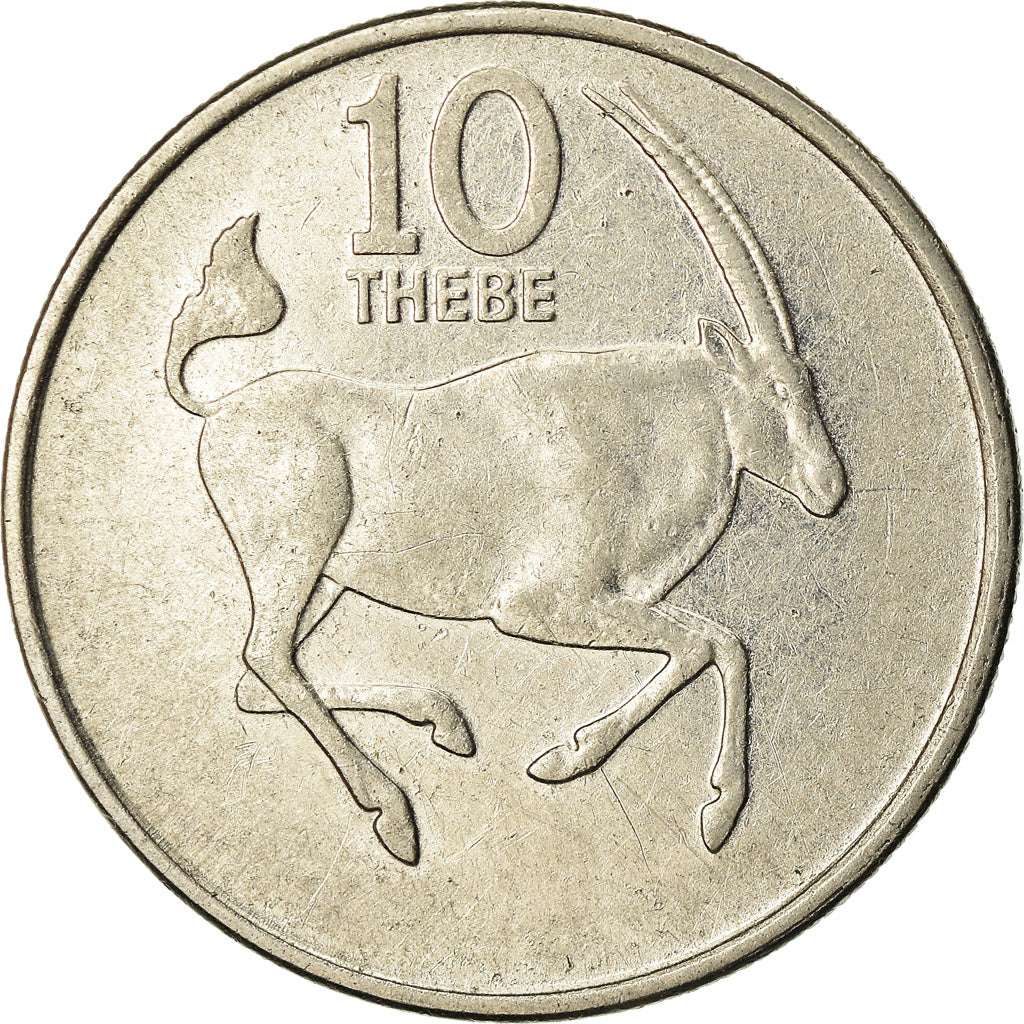 Coin, Botswana, 10 Thebe, 1991, EF(40-45), Nickel plated steel, KM:5a