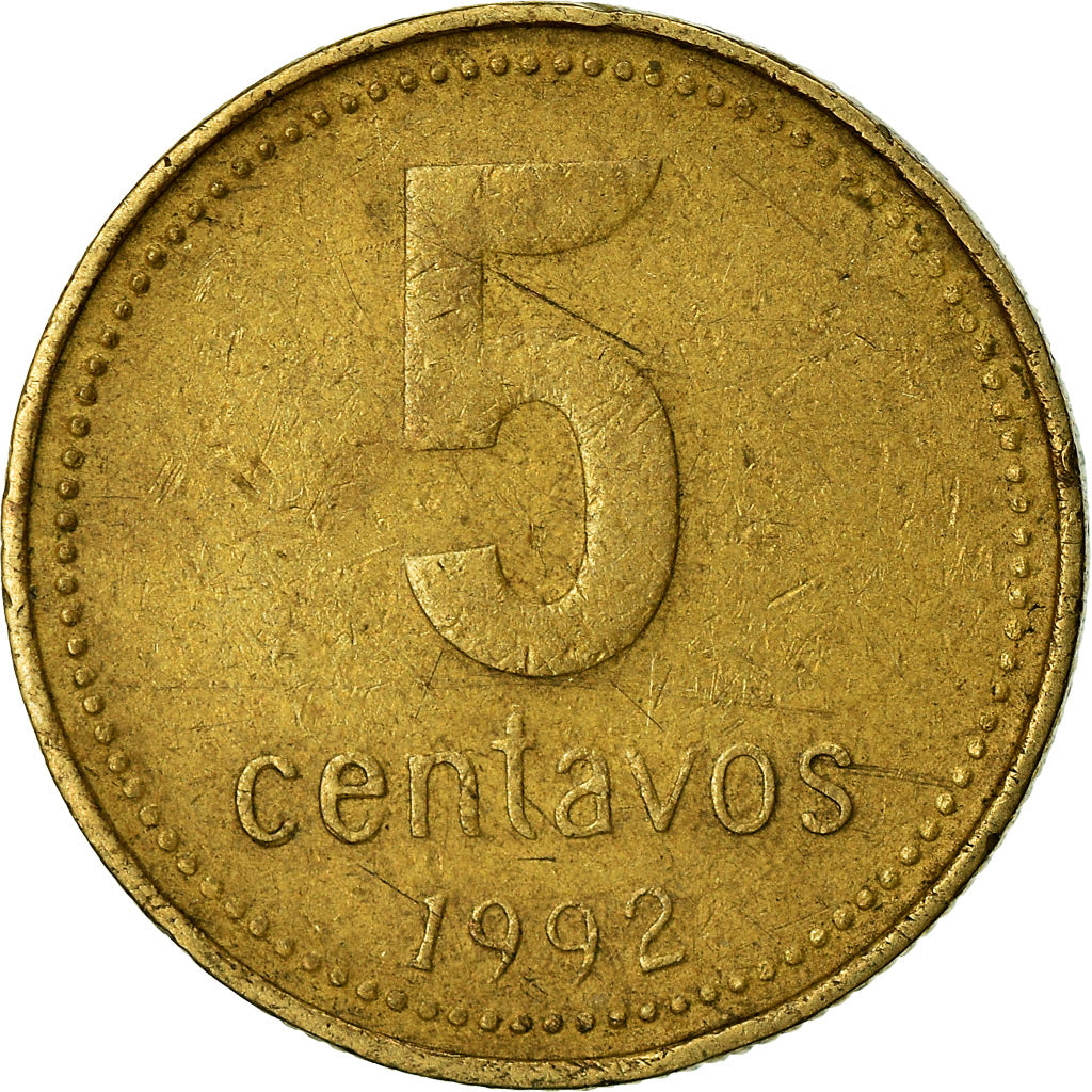 Coin, Argentina, 5 Centavos, 1992, EF(40-45), Aluminum-Bronze, KM:109