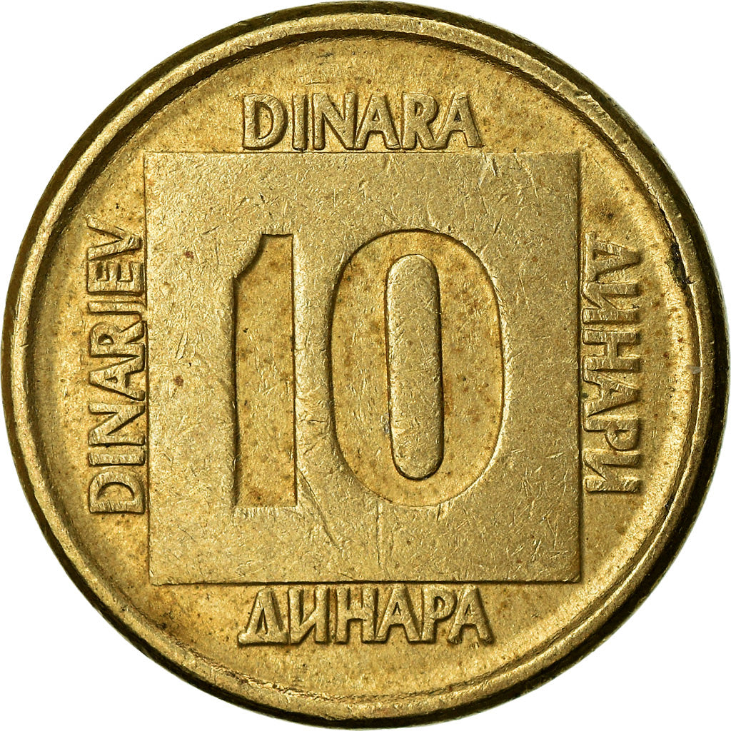 Coin, Yugoslavia, 10 Dinara, 1989, EF(40-45), Brass, KM:131