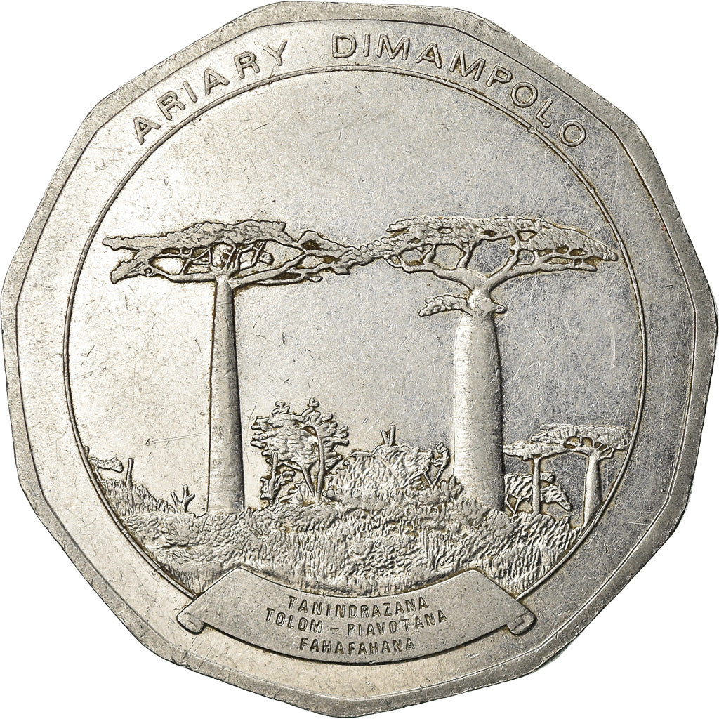 Coin, Madagascar, 50 Ariary, 1992, EF(40-45), Stainless Steel, KM:20