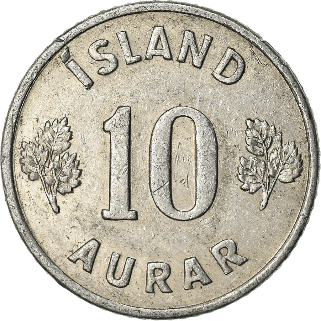 Coin, Iceland, 10 Aurar, 1971, EF(40-45), Aluminum, KM:10a