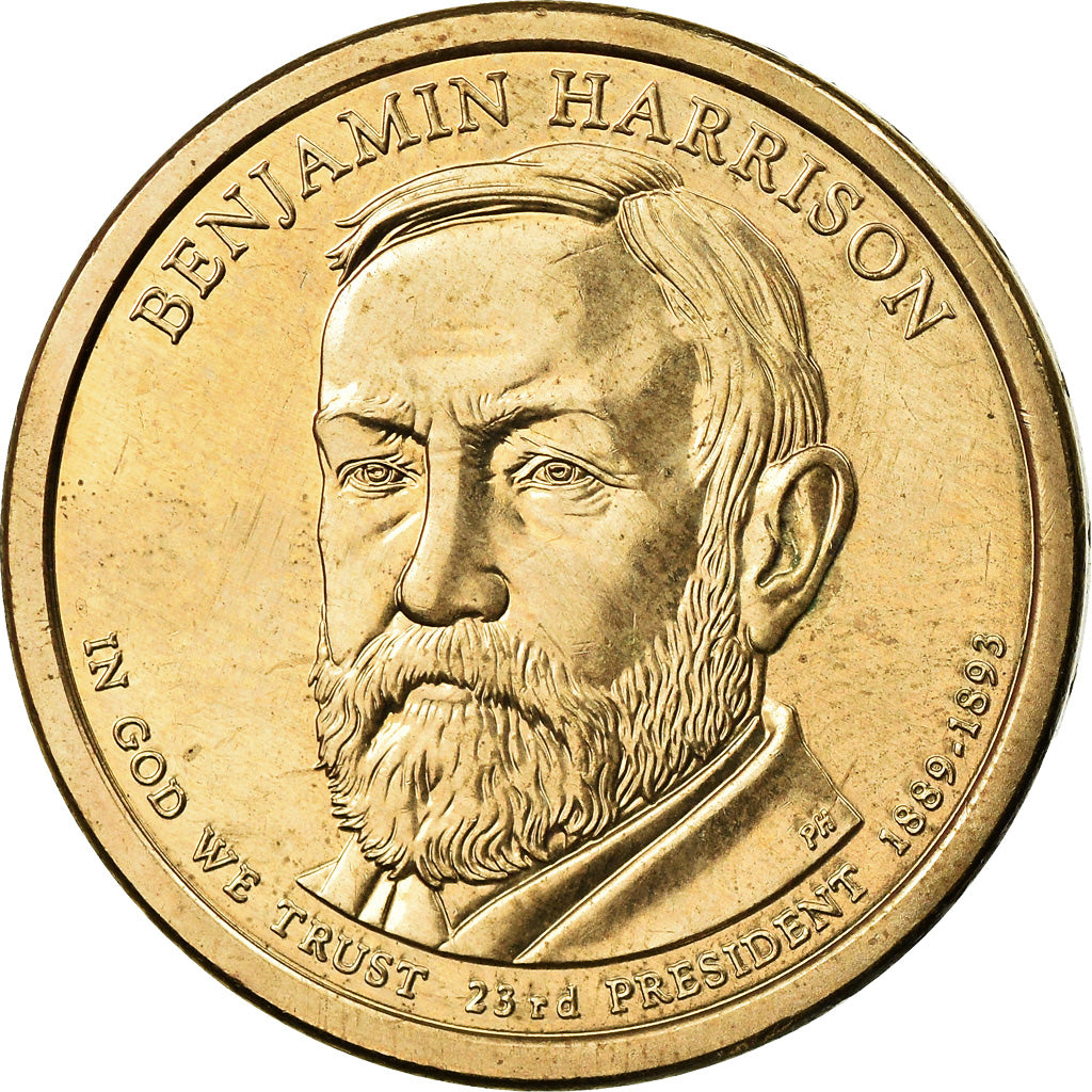 Coin, United States, Dollar, 2012, U.S. Mint, Benjamin Harrison, MS(63)