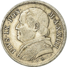 Coin, ITALIAN STATES, PAPAL STATES, Pius IX, Lira, 1868, VF(30-35), Silver