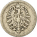 Moneda, ALEMANIA - IMPERIO, Wilhelm I, 5 Pfennig, 1876, Munich, BC+, Cobre -
