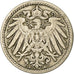 Moneda, ALEMANIA - IMPERIO, Wilhelm II, 5 Pfennig, 1890, Berlin, BC+, Cobre -