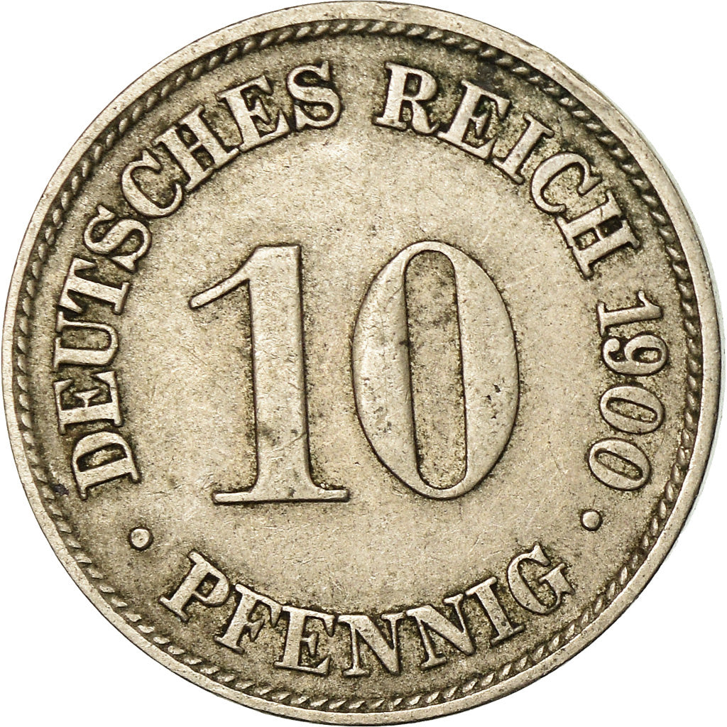 Moneta, GERMANIA - IMPERO, Wilhelm II, 10 Pfennig, 1900, Munich, BB