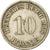 Moneda, ALEMANIA - IMPERIO, Wilhelm II, 10 Pfennig, 1908, Stuttgart, BC+, Cobre