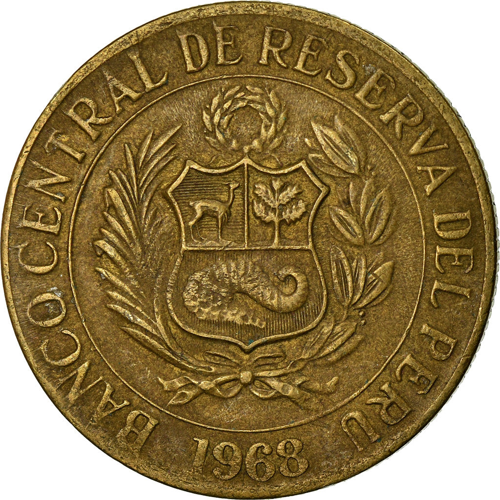 Coin, Peru, Sol, 1968, EF(40-45), Brass, KM:248