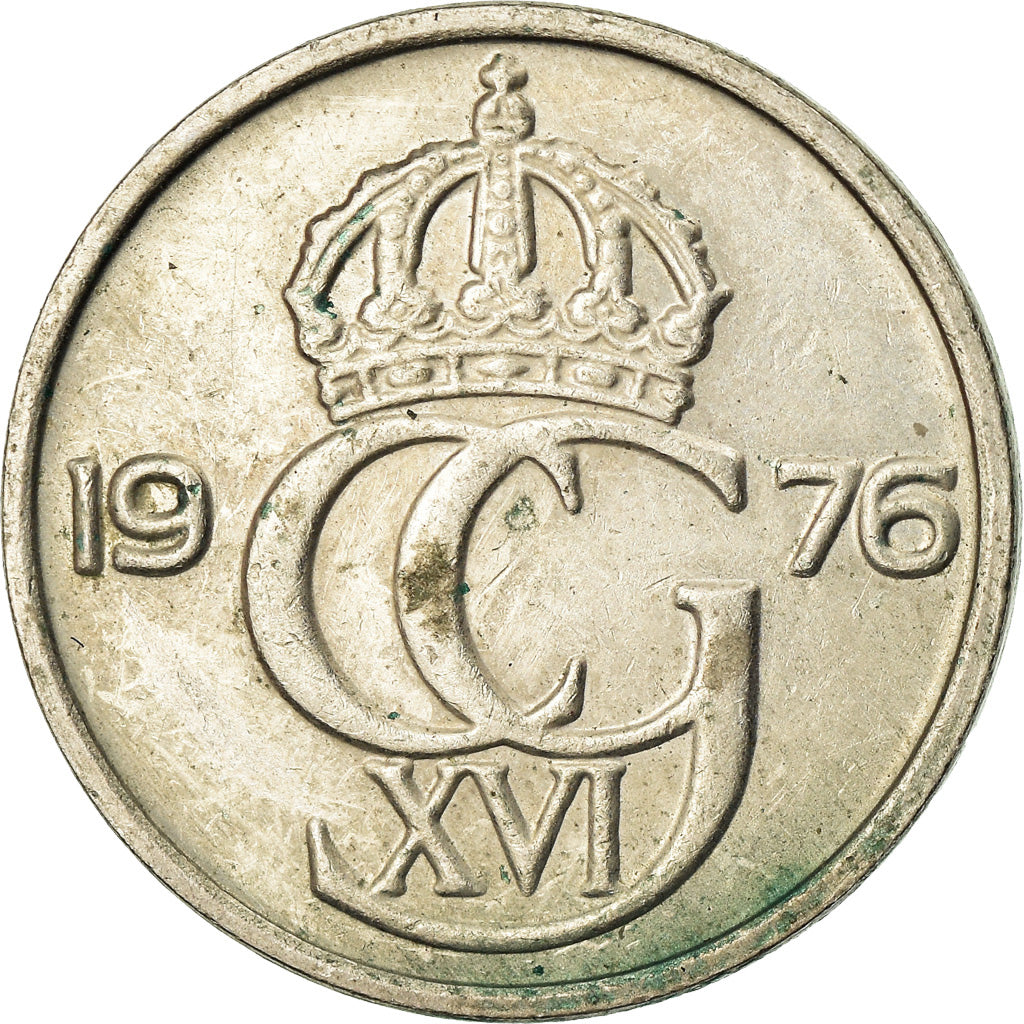 Münze, Schweden, Carl XVI Gustaf, 50 Öre, 1976, SS, Copper-nickel, KM:855