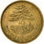 Moneda, Líbano, 25 Piastres, 1961, Utrecht, MBC, Aluminio - bronce, KM:16.2