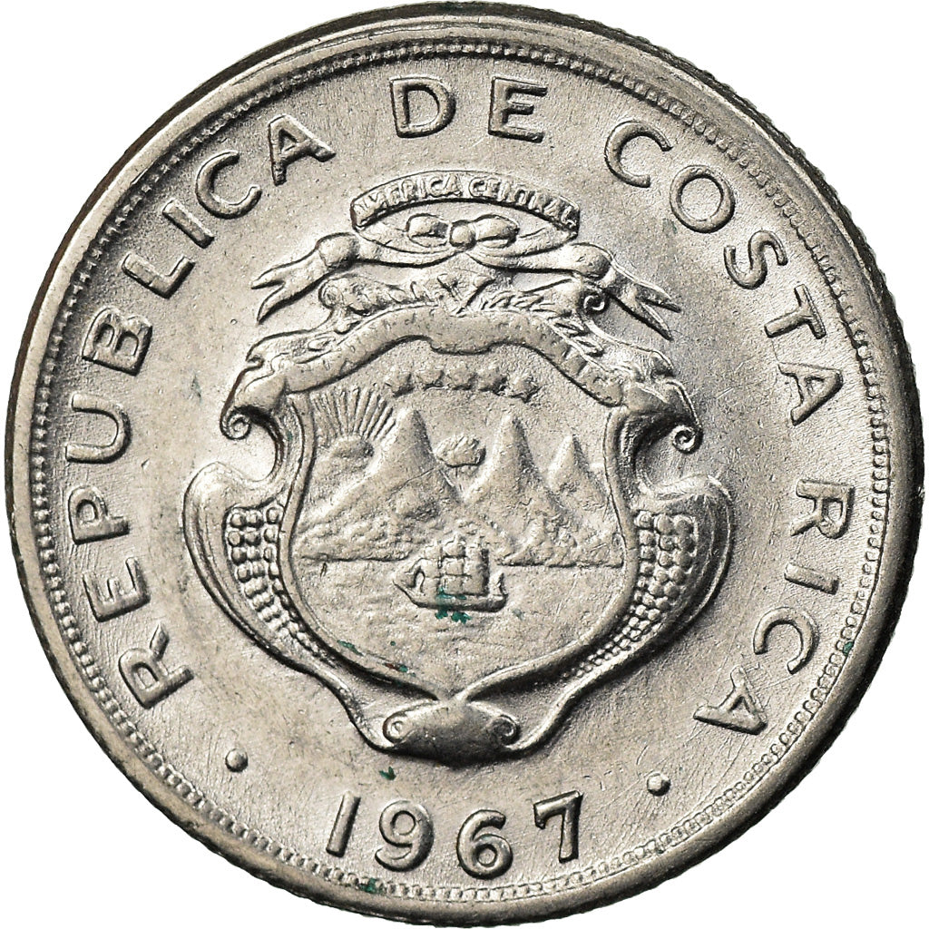 Moneda, Costa Rica, 10 Centimos, 1967, EBC, Acero inoxidable, KM:185.1a