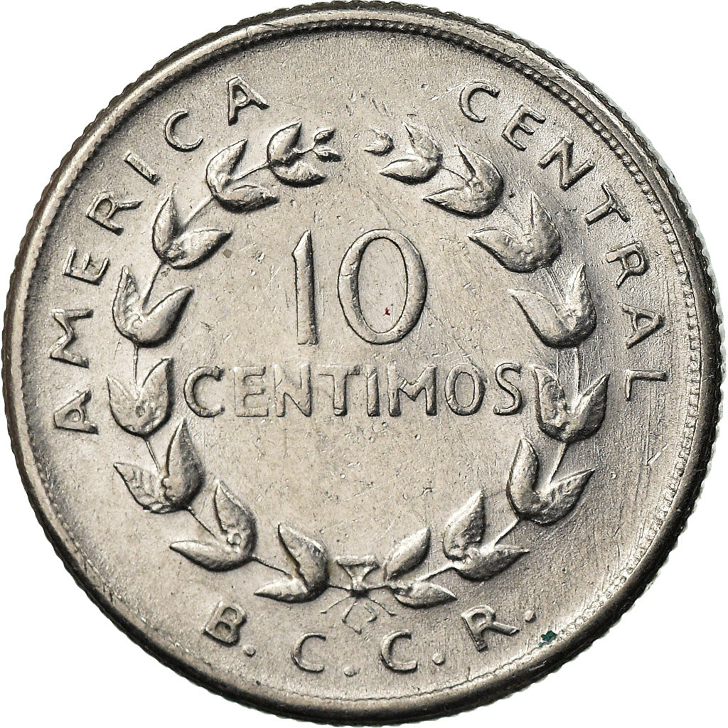 Moneda, Costa Rica, 10 Centimos, 1967, EBC, Acero inoxidable, KM:185.1a