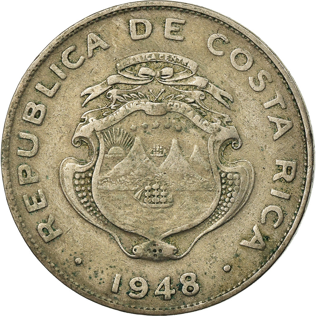 Coin, Costa Rica, 25 Centimos, 1948, VF(30-35), Copper-nickel, KM:175