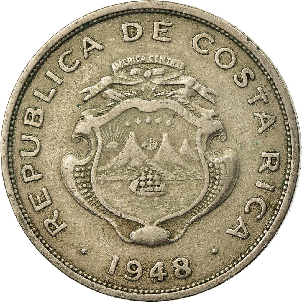 Moneda, Costa Rica, 50 Centimos, 1948, BC+, Cobre - níquel, KM:176