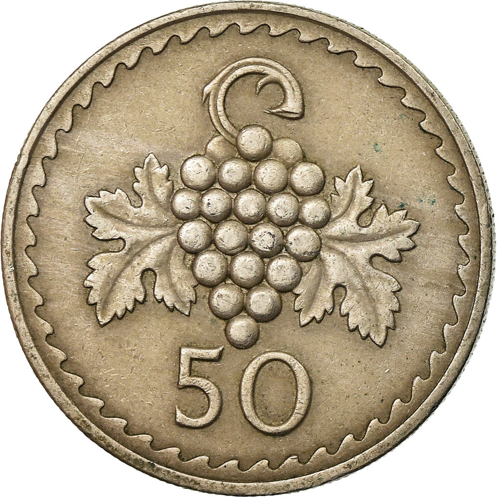 Coin, Cyprus, 50 Mils, 1972, EF(40-45), Copper-nickel, KM:41