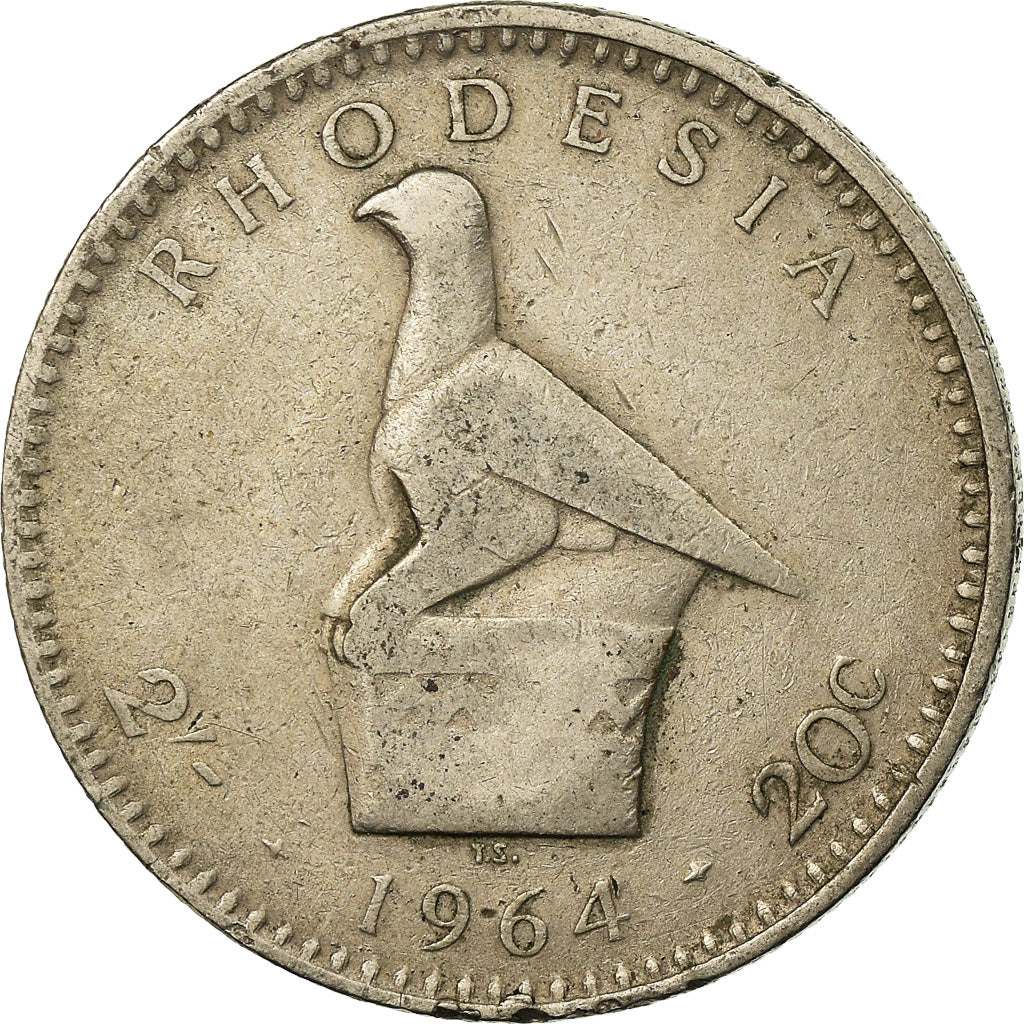 Coin, Rhodesia, Elizabeth II, 2 Shillings = 20 Cents, 1964, British Royal Mint
