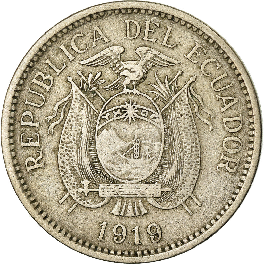 Coin, Ecuador, 10 Centavos, Diez, 1919, EF(40-45), Copper-nickel, KM:64