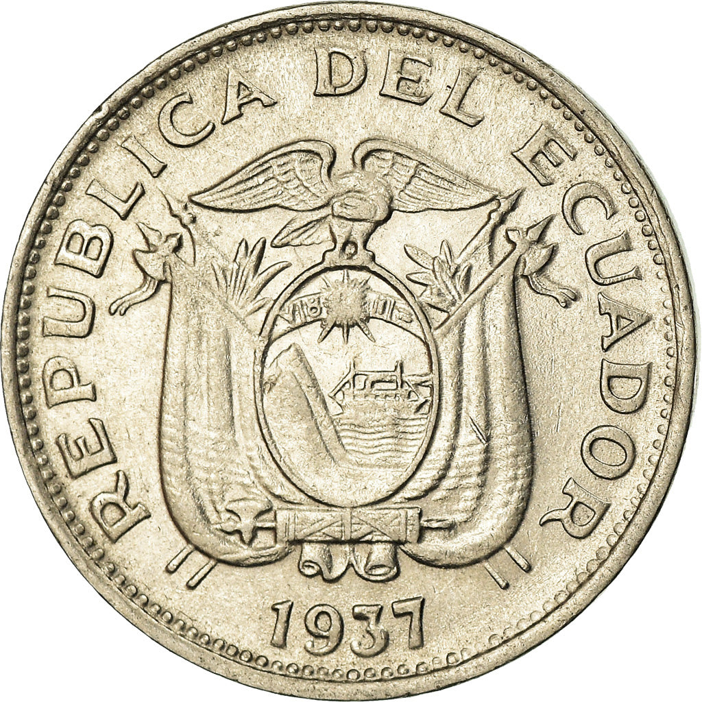Monnaie, Équateur, 10 Centavos, Diez, 1937, Huguenin Freres, TTB, Nickel, KM:76