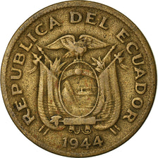 Coin, Ecuador, 20 Centavos, 1944, Denver, VF(30-35), Brass, KM:77.1a