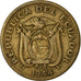 Coin, Ecuador, 20 Centavos, 1944, Denver, VF(30-35), Brass, KM:77.1a