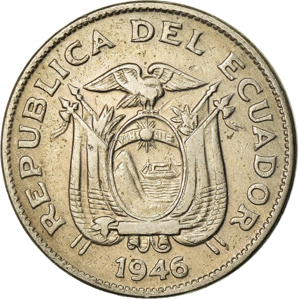 Moneta, Ecuador, 20 Centavos, 1946, BB, Rame-nichel, KM:77.1b