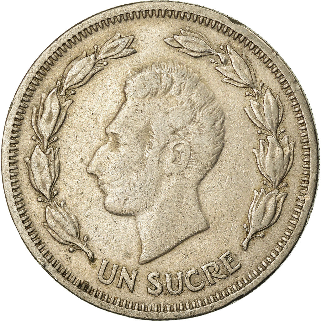 Coin, Ecuador, Sucre, Un, 1959, VF(30-35), Copper-nickel, KM:78a