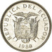 Moneta, Ecuador, 5 Sucres, Cinco, 1988, BB, Acciaio ricoperto in nichel, KM:91