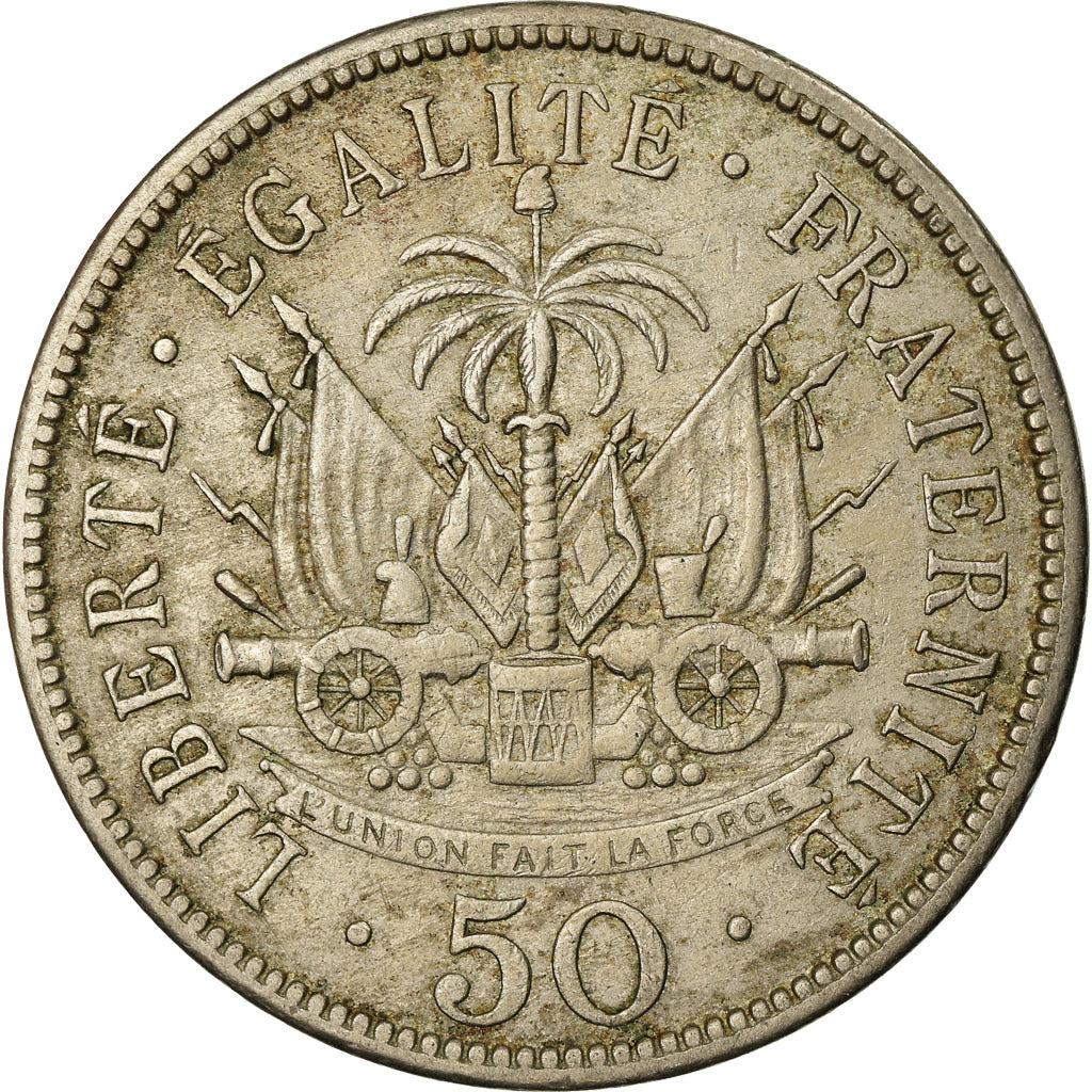 Coin, Haiti, 50 Centimes, 1908, VF(20-25), Copper-nickel, KM:56