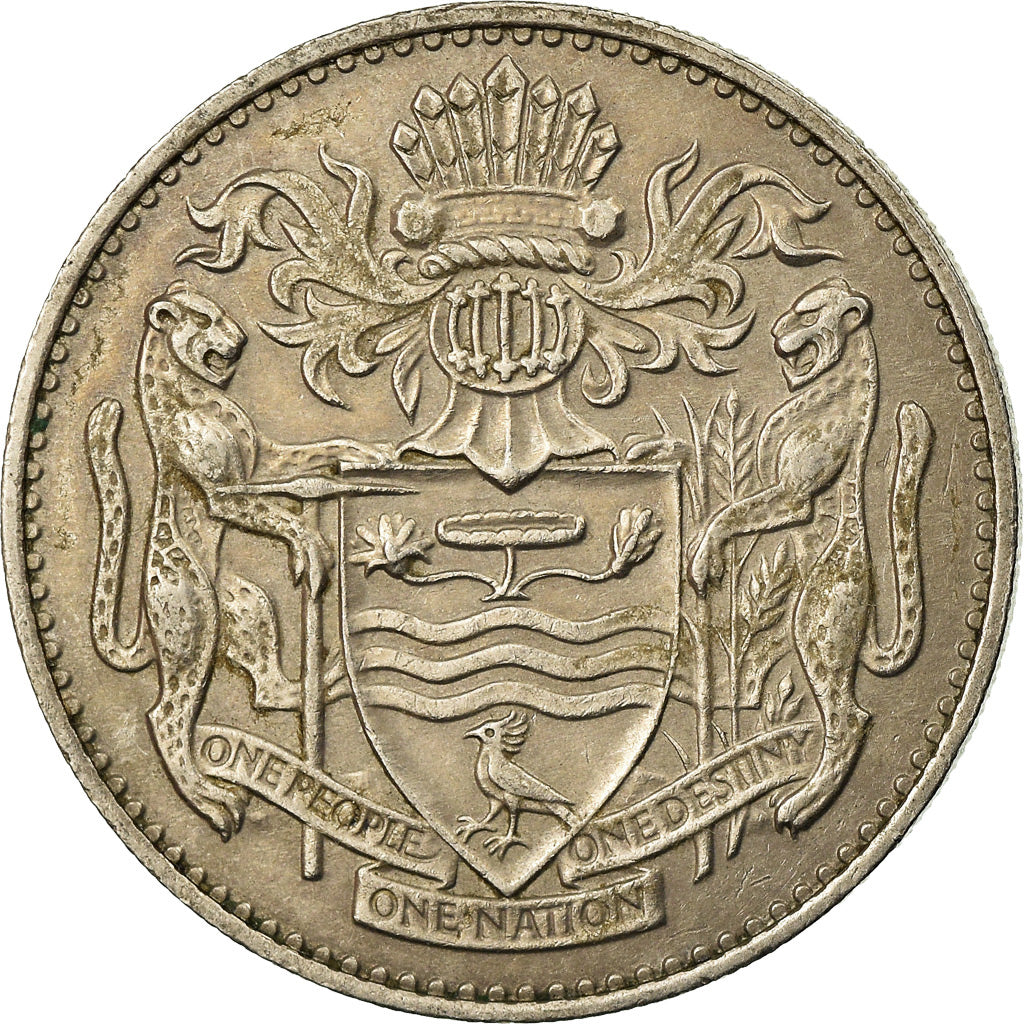 Moeda, Guiana, 50 Cents, 1967, EF(40-45), Cobre-níquel, KM:35