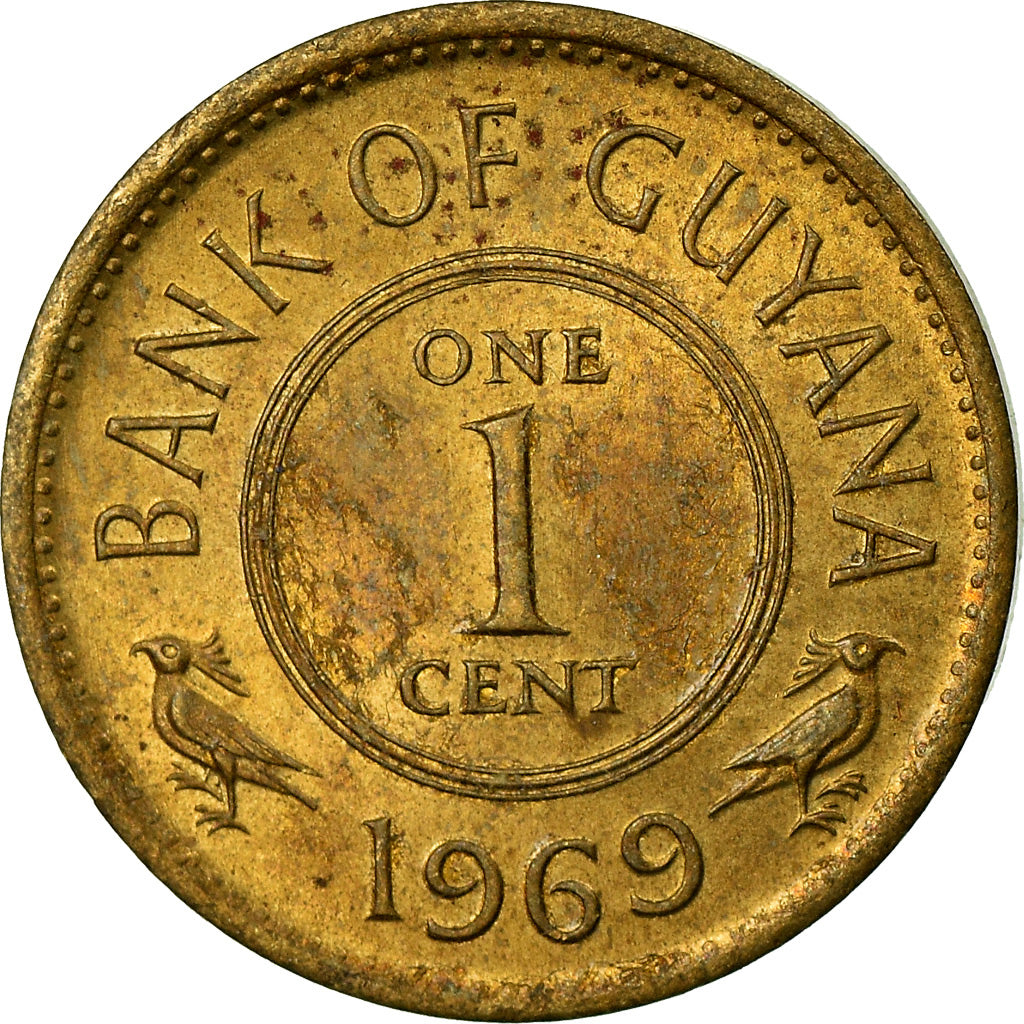 Moneta, Gujana, Cent, 1969, EF(40-45), Mosiądz niklowy, KM:31