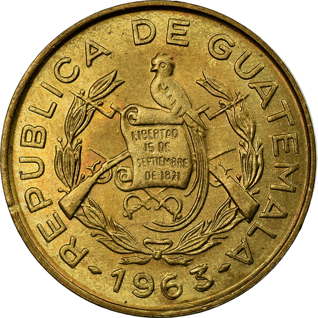 Coin, Guatemala, Centavo, Un, 1963, EF(40-45), Brass, KM:260
