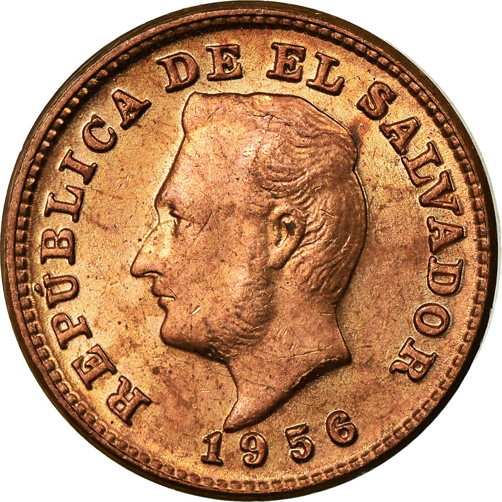 Moneda, El Salvador, Centavo, 1956, MBC, Bronce, KM:135.1