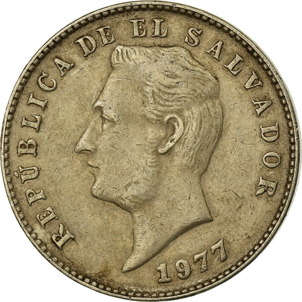 Coin, El Salvador, 10 Centavos, 1977, Vereinigte Deutsche Metall, Germany